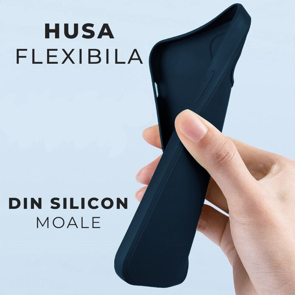 Husa pentru Xiaomi Redmi 13C DaDen Silicon Soft, Ultra Slim, Protectie sporita, Interior de microfibra, Calitate premium, Gri