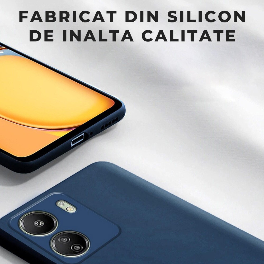 Husa pentru Xiaomi Redmi 13C DaDen Silicon Soft, Ultra Slim, Protectie sporita, Interior de microfibra, Calitate premium, Gri