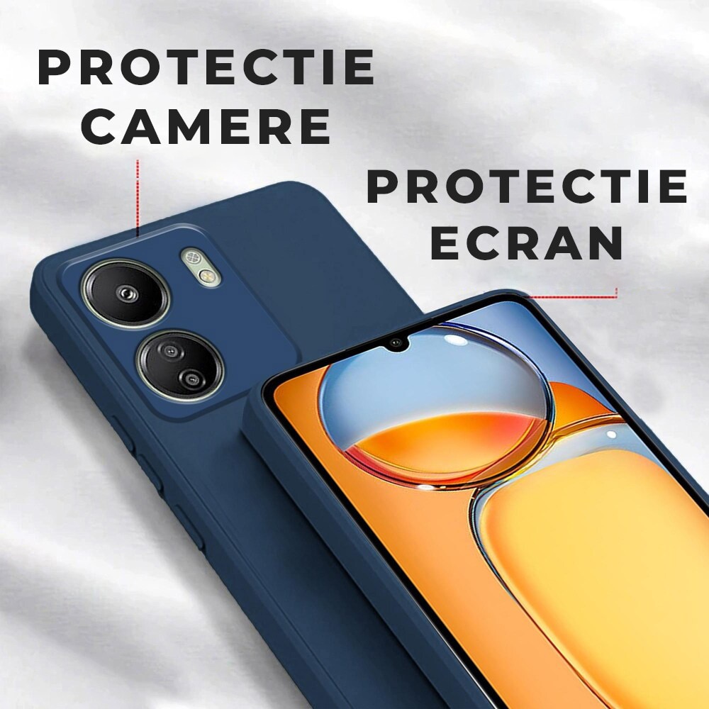 Husa pentru Xiaomi Redmi 13C DaDen Silicon Soft, Ultra Slim, Protectie sporita, Interior de microfibra, Calitate premium, Gri