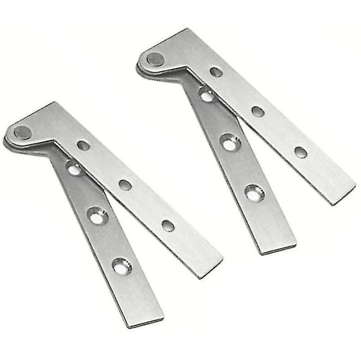 2 db rejtett forgócsuklós zsanér készlet, rozsdamentes acél, 360°-os elforgatás, ezüst, 10x3.2cm