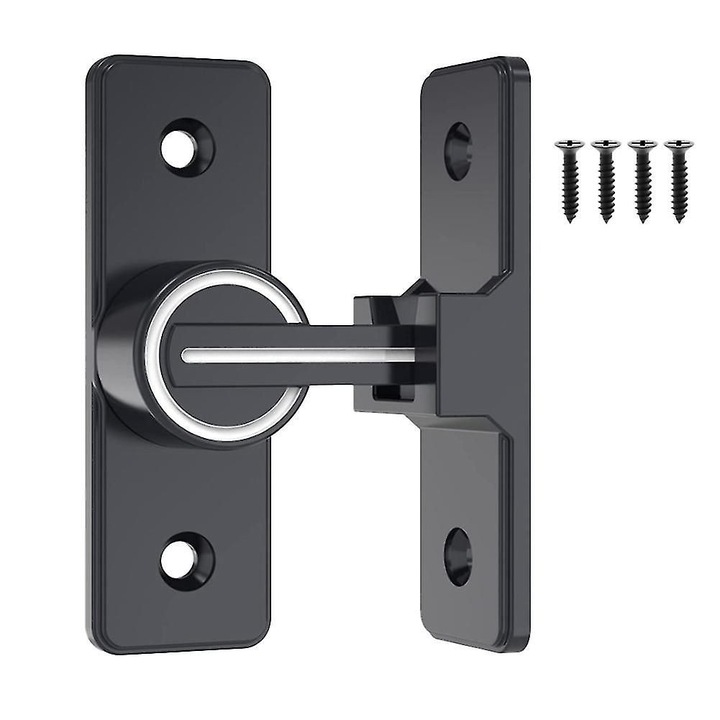 Broasca usa hambar, negru, aliaj, 1x4cm, set 5 piese
