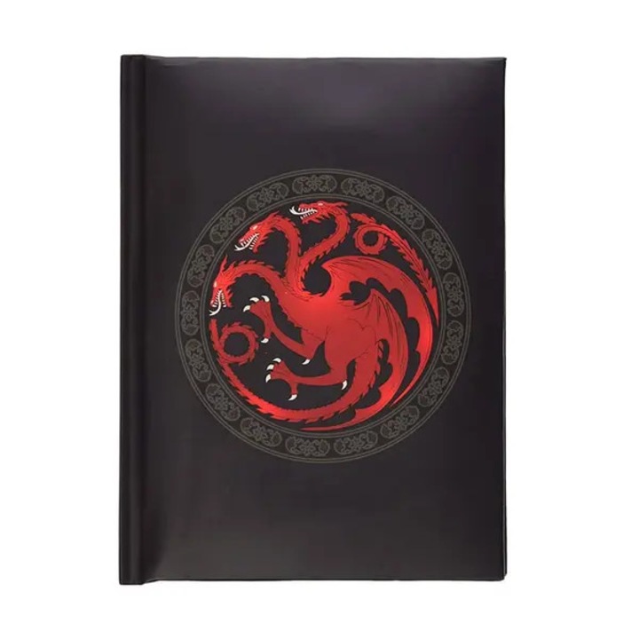 Caiet A5, efect lumina, 120 pagini, multicolor, Game of Thrones, Casa Targaryen