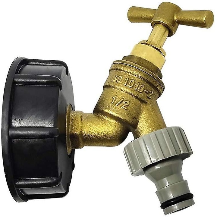 Adaptor robinet gradina la rezervor IBC S60x6, conector furtun 1/2, material durabil