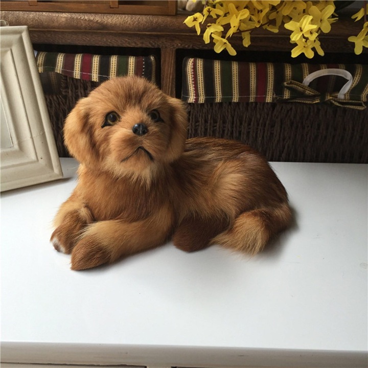 Jucarie de plus caine Golden Retriever, moale, 21x13x13cm