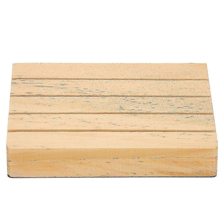 Fajáték kártyatartó, 4 rekeszes, barna, 15x8.2x6.1cm