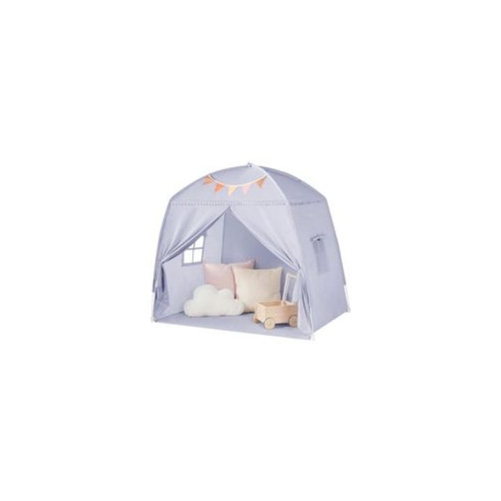 Cort de joaca copii, cort interior, gri, 163x100x143cm, pliabil, spatios