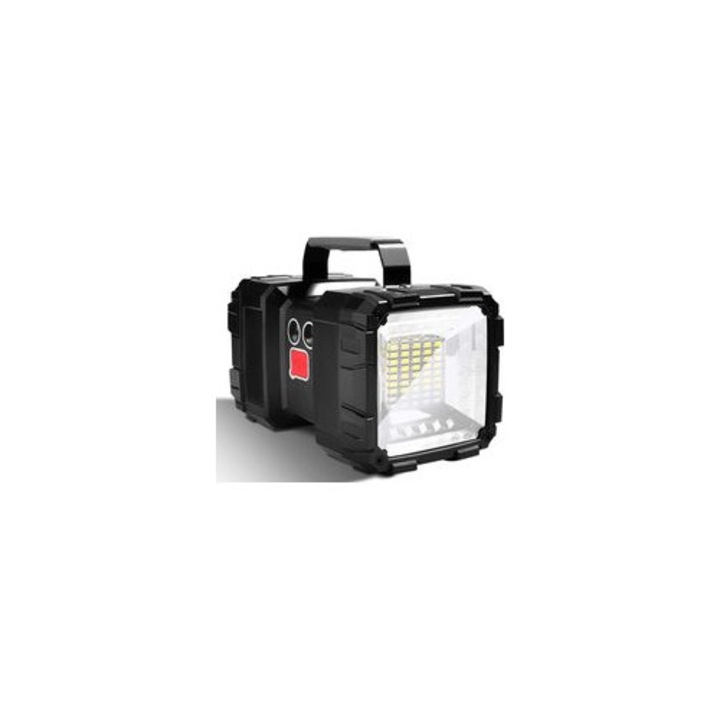 Többfunkciós LED lámpa, 7 mód, 10000 mAh, vízálló, 2 fej, fekete