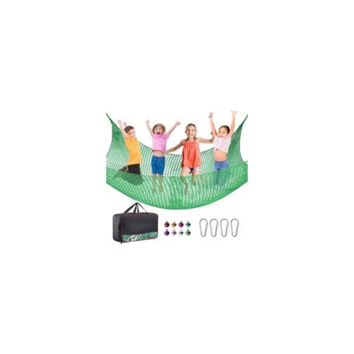 Plasa de catarat, dublu strat, verde, 2x3m, 4cm ochiuri, set cu 6 carlige si husa de depozitare
