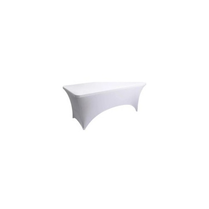 Fehér spandex asztalterítő 183x75x75cm rugalmas strapabíró