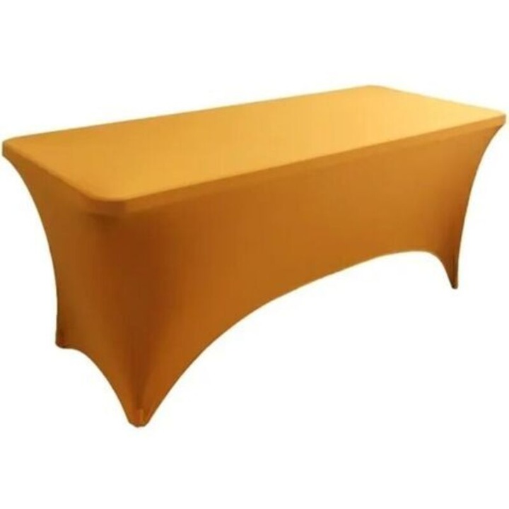 Elasztikus asztalterítő, 183x76x76cm, arany, folt- és gyűrődésálló