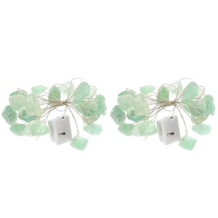 Lumina sir cu cristale, 200x2x1.5cm, verde deschis