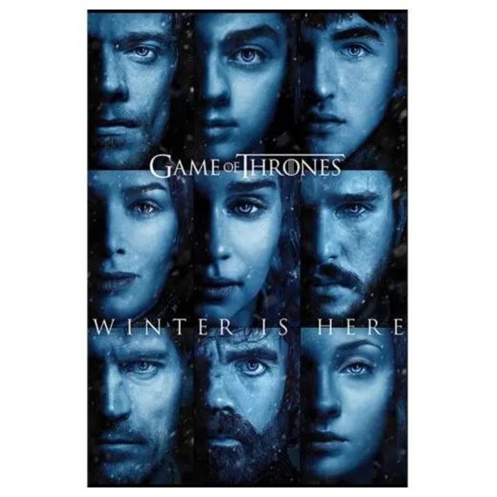 Poszter Game Of Thrones Winter Is Here fekete-fehér 61x91cm