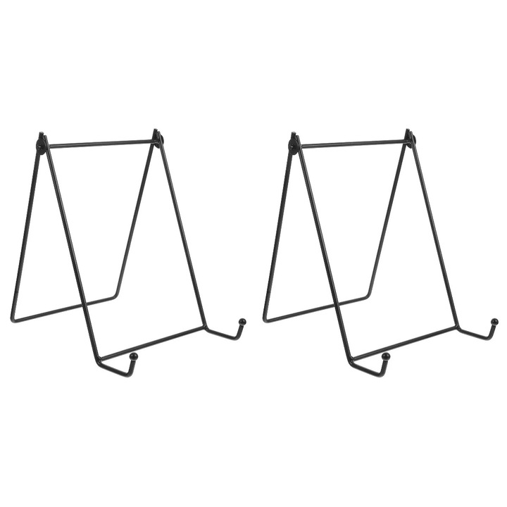 Suport de masa pentru afisare, metal, negru, 21x20.9x16.5cm, set 2 bucati