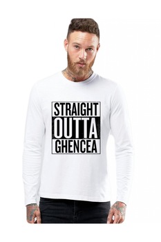 Bluza barbati alba - Straight Outta Ghencea, 2XL Bluza barbati alba - Straight Outta Ghencea, 2XL