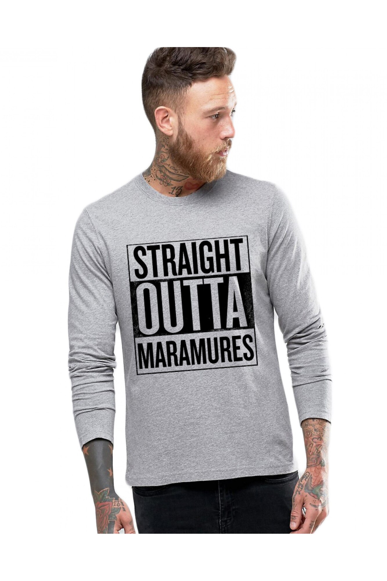 Bluza barbati - Straight Outta Maramures, Gri