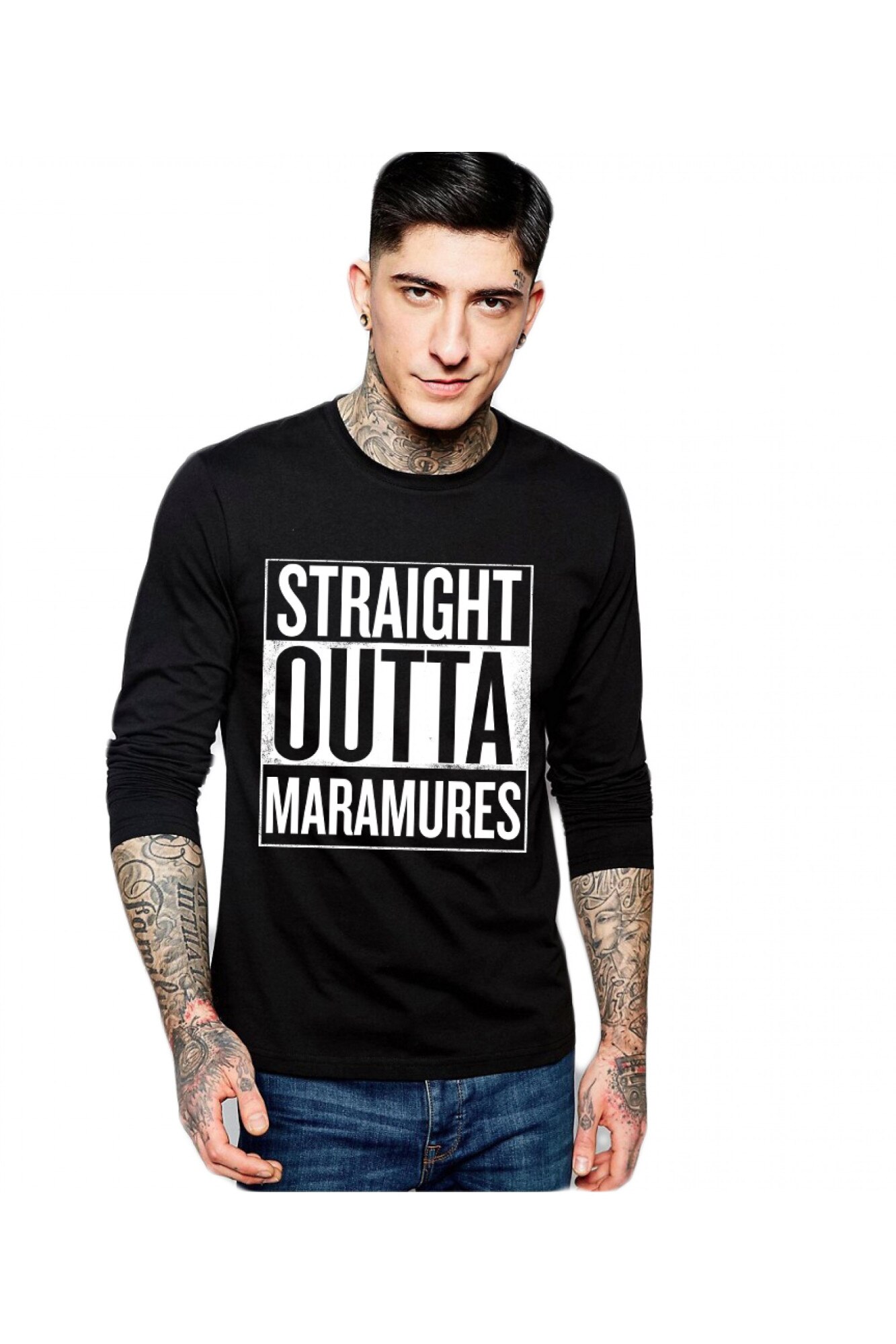 Bluza barbati - Straight Outta Maramures, Negru