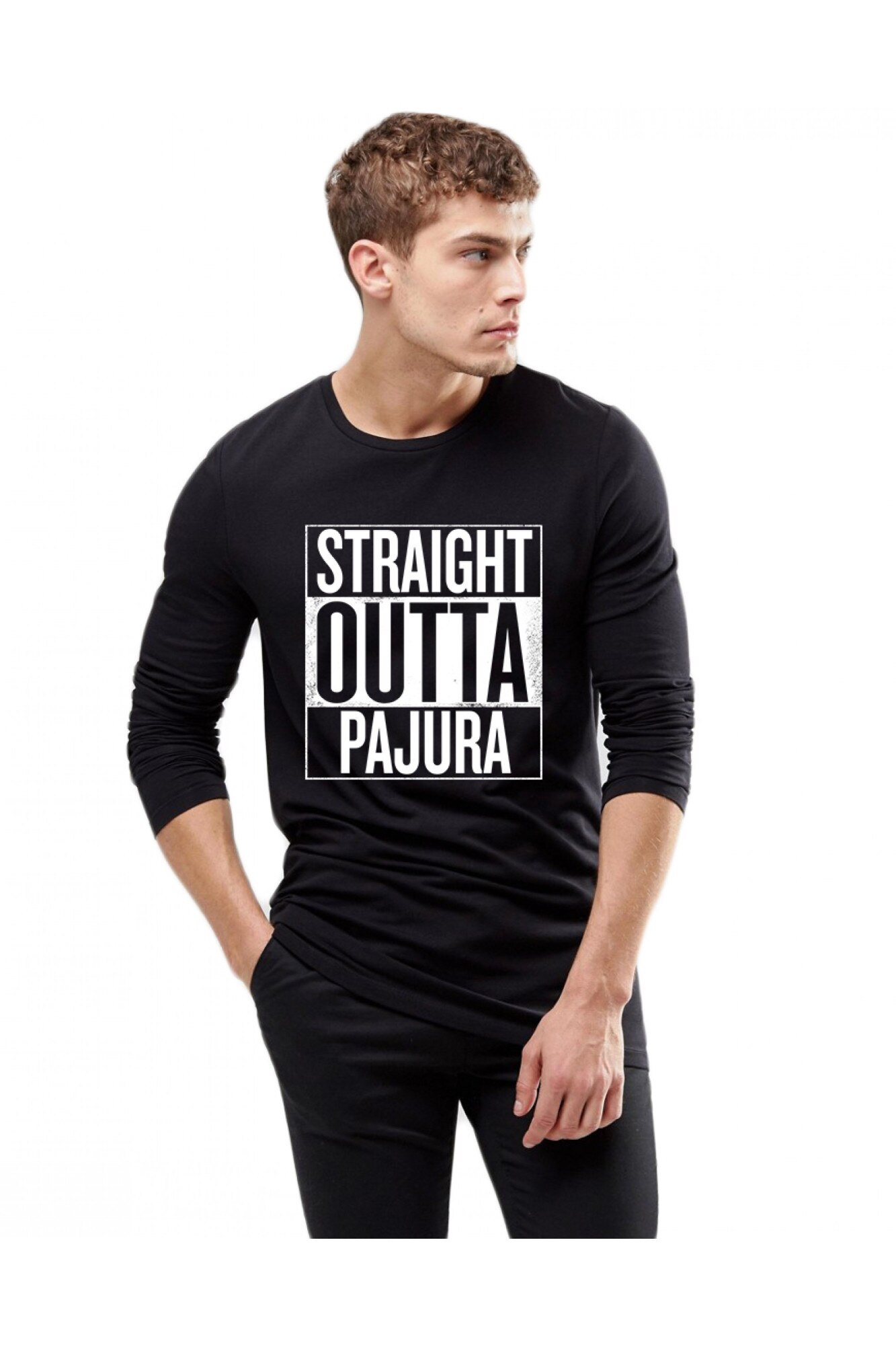 Bluza barbati neagra - Straight Outta Pajura, XL
