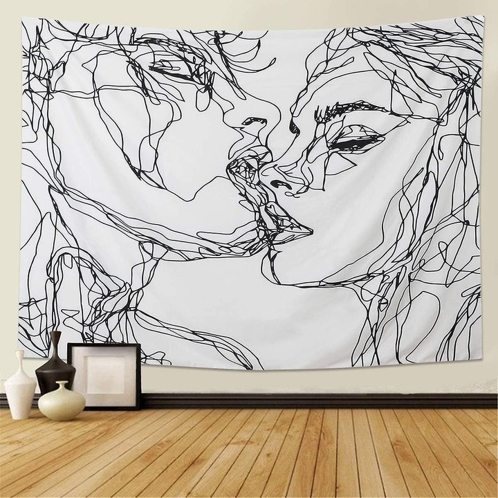 Fekete-fehér absztrakt vászonkép, 150x130cm, 200x150cm