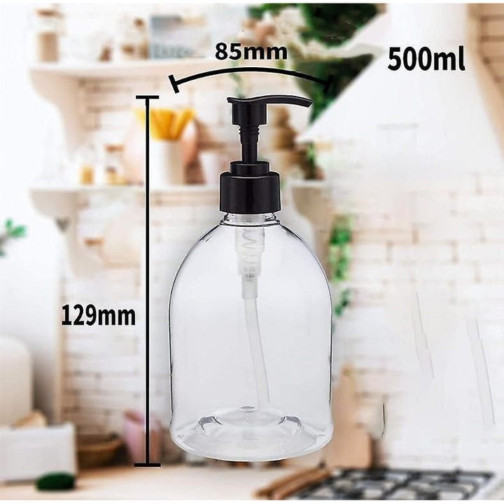 2 db pumpás flakon szett, 500ml, PET műanyag, átlátszó
