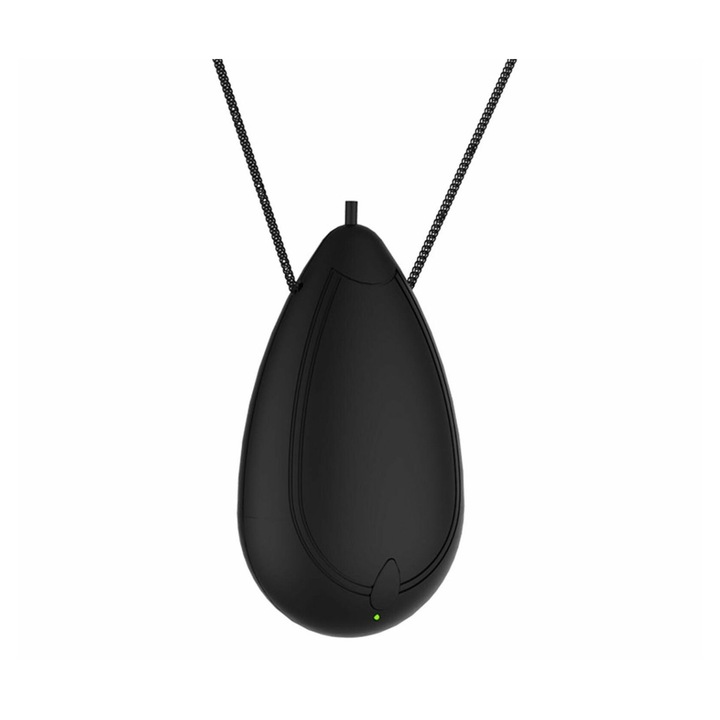 Hordozható USB légtisztító, személyes nyaklánc légtisztító, fekete, 4x7x2.7cm