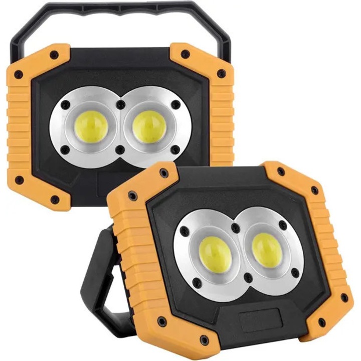 2 db LED projektor 30W 1500LM sárga vízálló 30x15x10cm