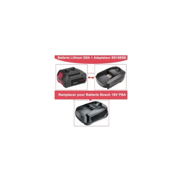 Адаптер за батерия 18V за Bosch PBA, съвместим с GBA 18V, литиево-йонна, удължаване на автономността