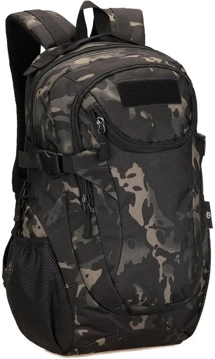 Taktikai hátizsák 25L, katonai nylon, strapabíró, terepmintás, 28x19x46cm