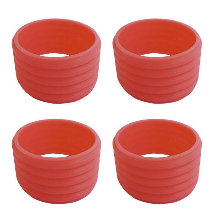 Teniszütő markolat rögzítő gyűrű szilikon 4 db-os szett fehér 2.5x1.5cm