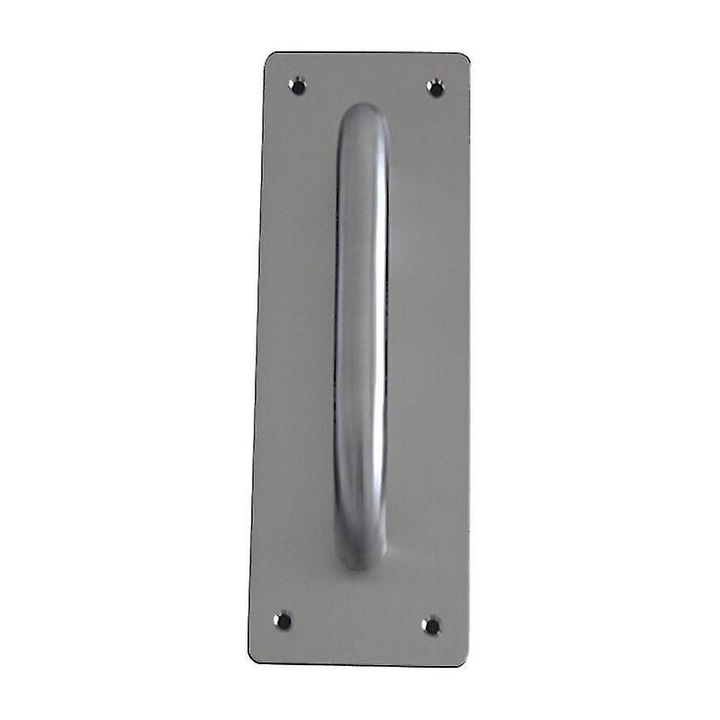 Rozsdamentes acél tolóajtó fogantyú, lemezzel, ezüst, 200x51.2mm