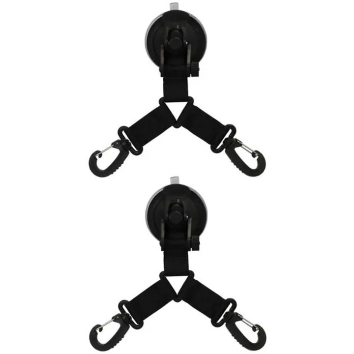 2 db tapadókorongos kampó készlet, 6.5cm, fekete, ABS nylon