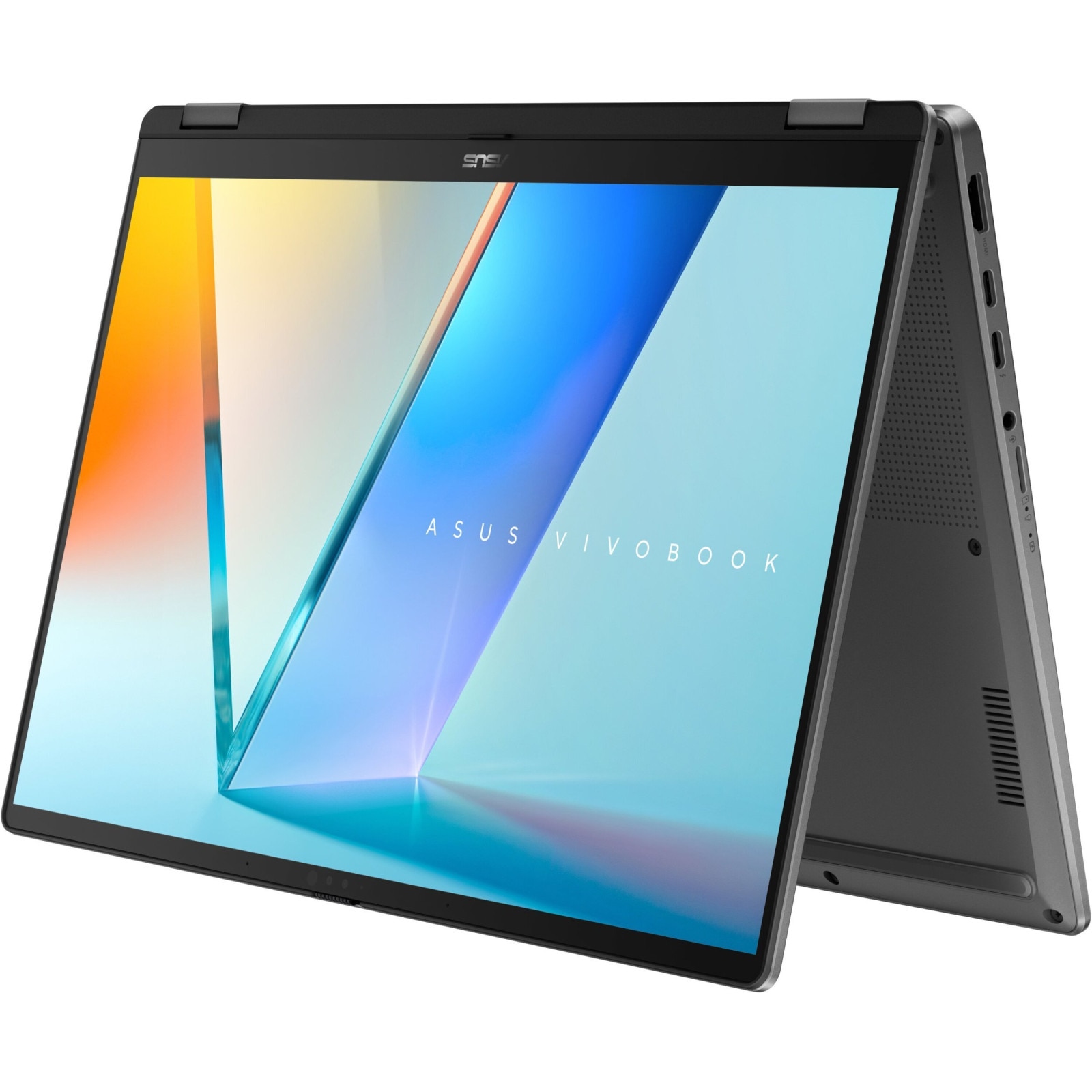 Laptop ASUS Vivobook 14 Flip, 14" WUXGA Touchscreen, Intel® Core™ Ultra 5 226V pana la 4.5 GHz, 16 GB RAM LPDDR5x, 512 GB SSD, Windows 11 Home, Matte Grey 512 GB