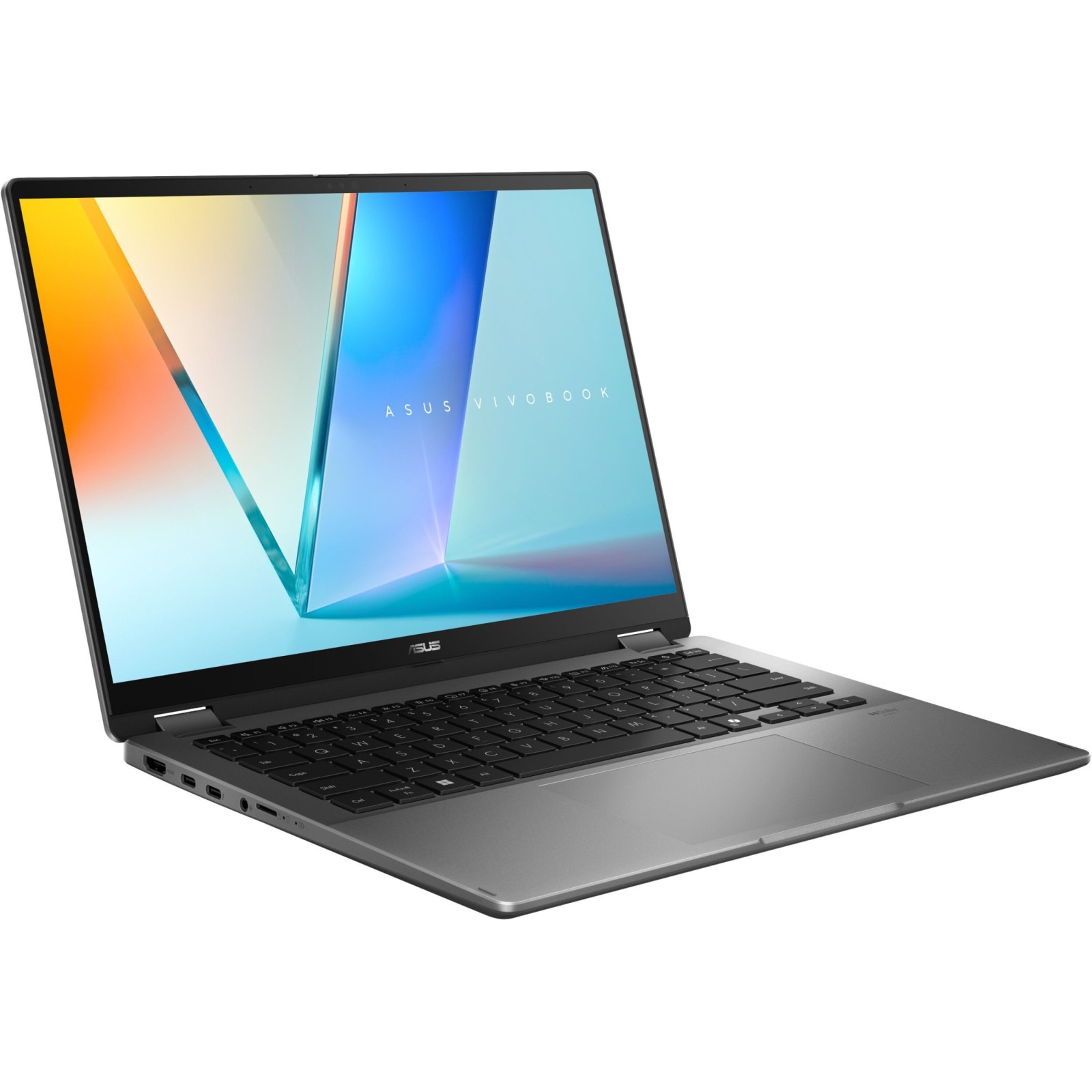 Laptop ASUS Vivobook 14 Flip, 14" WUXGA Touchscreen, Intel® Core™ Ultra 5 226V pana la 4.5 GHz, 16 GB RAM LPDDR5x, 512 GB SSD, Windows 11 Home, Matte Grey 512 GB