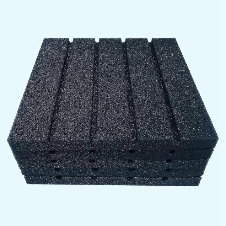 6 db fekete akusztikus habpanel készlet 25x25x2cm stúdióhoz