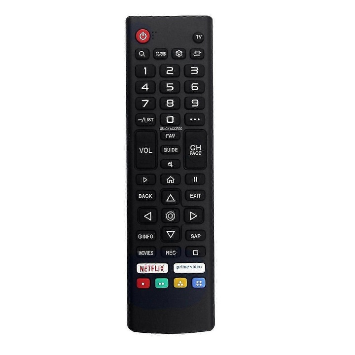 Fekete univerzális távirányító 4K UHD Smart WebOS TV-hez, műanyag, 2xAAA