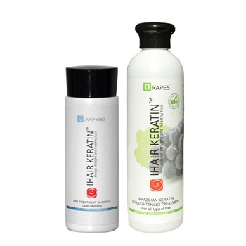 Tratament keratina KIT bio IHAIR KERATIN GRAPES 250ML+ sampon clarifiant 100ml Tratament keratina KIT bio IHAIR KERATIN GRAPES 250ML+ sampon clarifiant 100ml