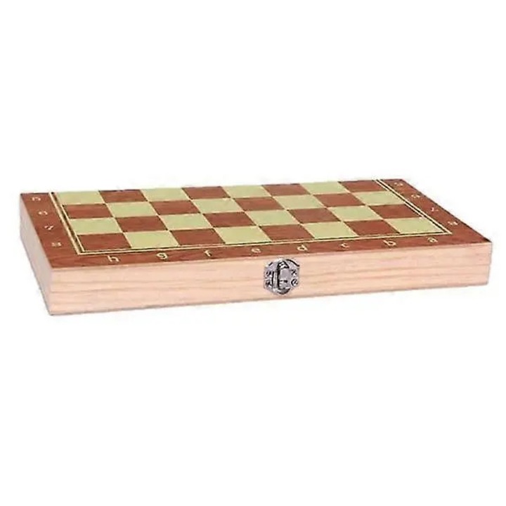 Комплект игра 3 в 1 шах, дама, табла, дървен, сгъваем, 34x34см