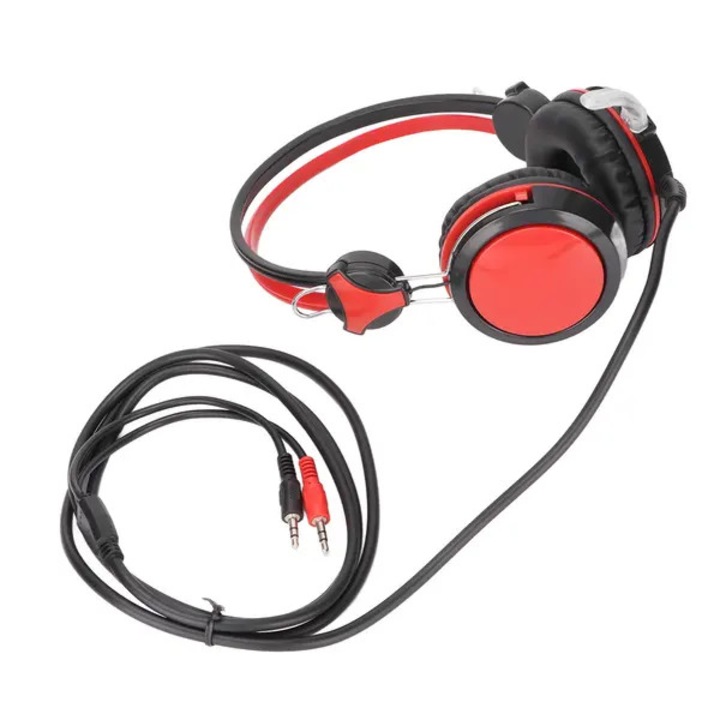 Gaming fejhallgató, piros, körsugárzó mikrofon, 40mm, 3.5mm, ergonomikus