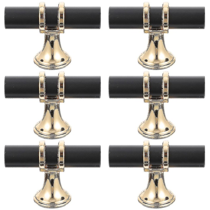 6 db fekete cink fiók/ajtó fogantyú készlet 5x3.7x2cm