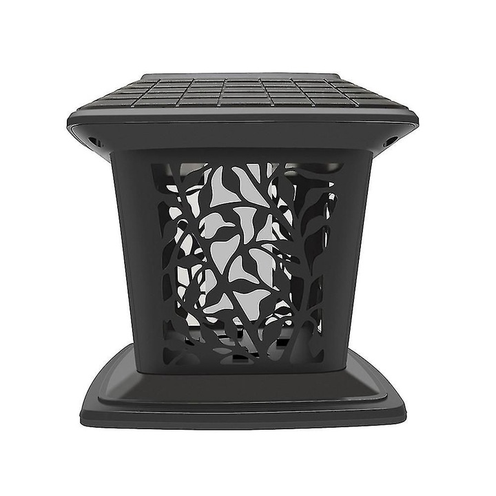 Lampa solara pentru stalpi, negru, alb cald, 15.5x15x15cm, rezistenta la apa