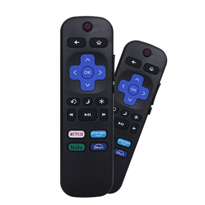 Roku TV csere távirányító, gyorsgombok, fekete, 2xAAA