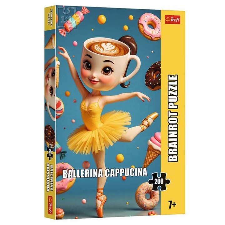 Пъзел Jumbo Brainrots Ballerina Cappuccina, 200 части