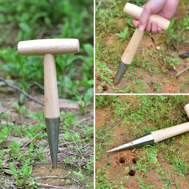 Kerti szerszámkészlet, ültetőgép, ergonomikus fogantyú, tartós, kicsi, támasztékkal, fekete