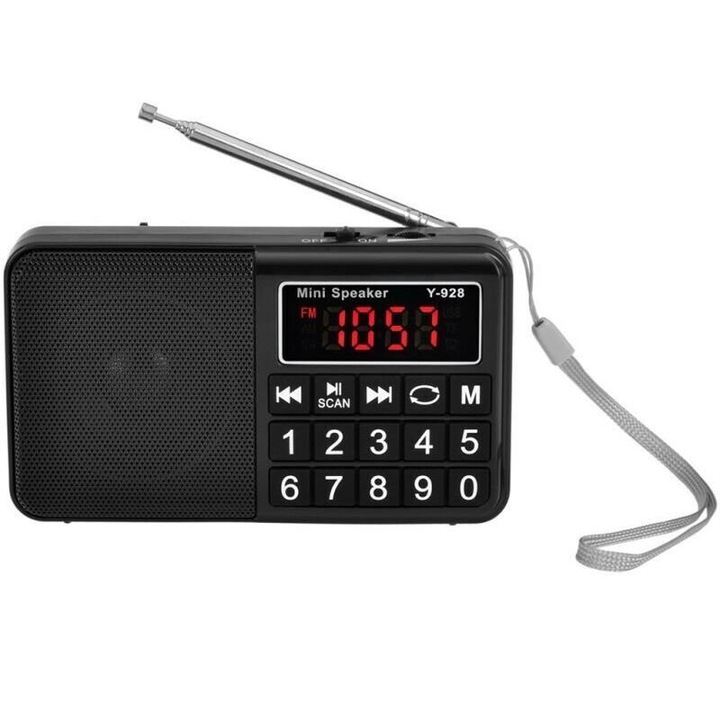 L668 Hordozható rádió Bluetooth hangszóróval, FM rádió, USB, TF kártya Digital One LSSS10432 – 3280635, Bluetooth, USB