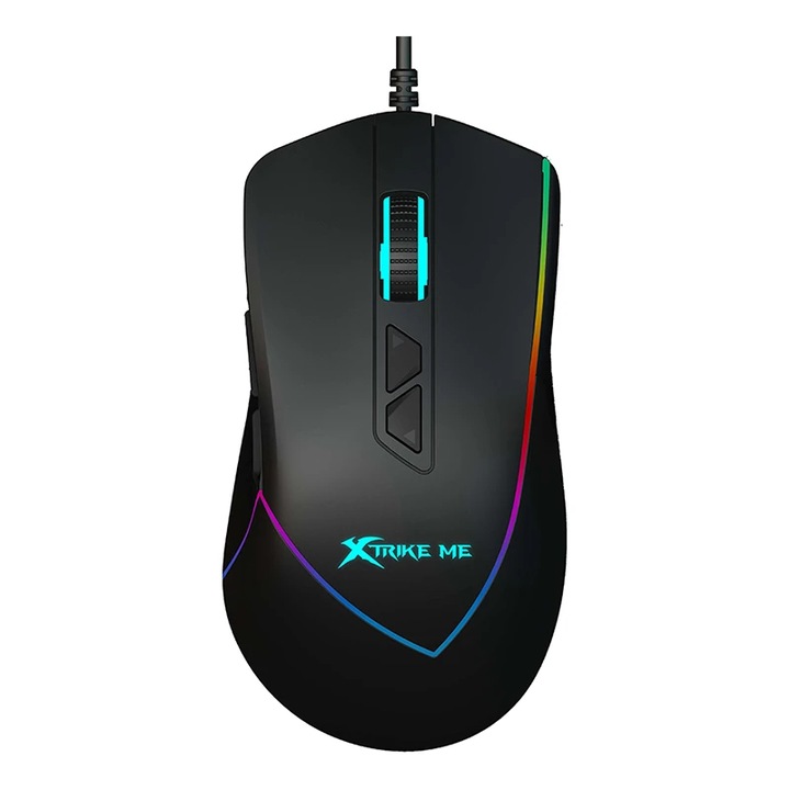 Gamer egér, Xtrike Me GM-320, 12800dpi, RGB, Fekete
