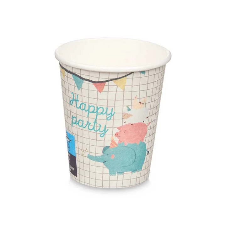 Arte Regal Happy Party kartonpoharak, 240 ml, 12 darab