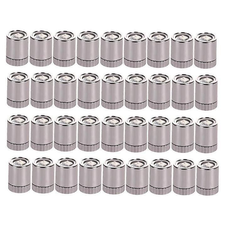 36 db-os mini LED lámpa szett, meleg fehér, ezüst, 3xAG3, műanyag