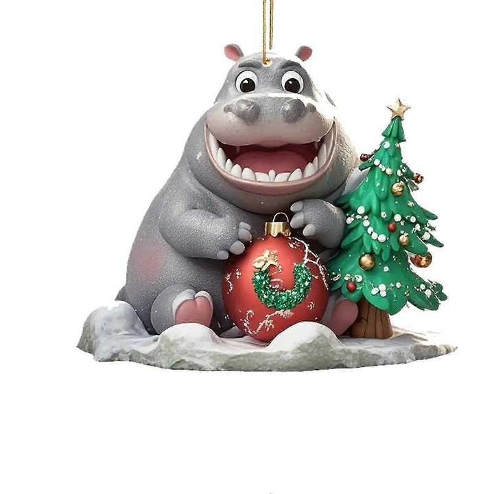 Karácsonyi dísz, lapos akril víziló, autó és otthon dekoráció