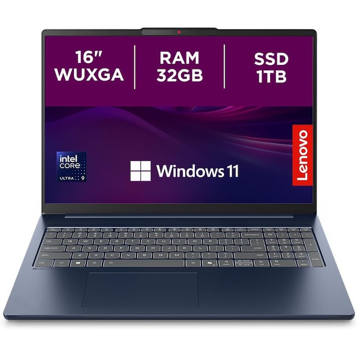 Laptop Lenovo IdeaPad Slim 5i 16IMH10, 16", Intel Core Ultra 9 185H, 32 GB RAM, 1 TB SSD, Intel Arc Graphics, Windows 11, Cosmic Blue