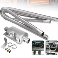 Kit teava de evacuare, 300cm din otel inoxidabil, diametru interior 25mm, amortizor zgomot inclus cu coliere prindere, rezistent la coroziune inlocuire directa instalare usoara, pentru camion rulota barca