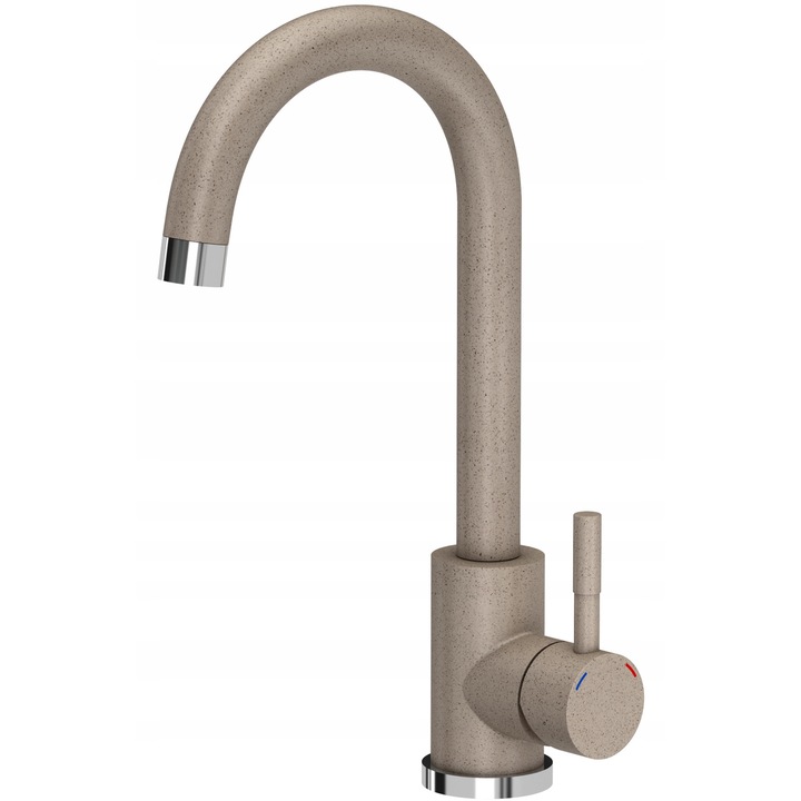 Quadron KATE konyhai csaptelep, rozsdamentes acél, bézs, 32cm, QFix rögzítés